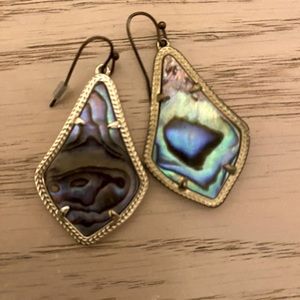 Kendra Scott earrings blue with gold trim